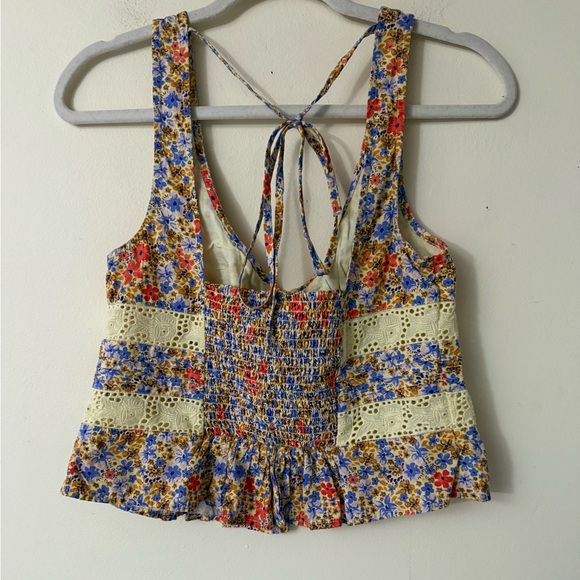 NWT Free People Kiana Lace Printed Tank, color multi floral, size S - Picture 8 of 15